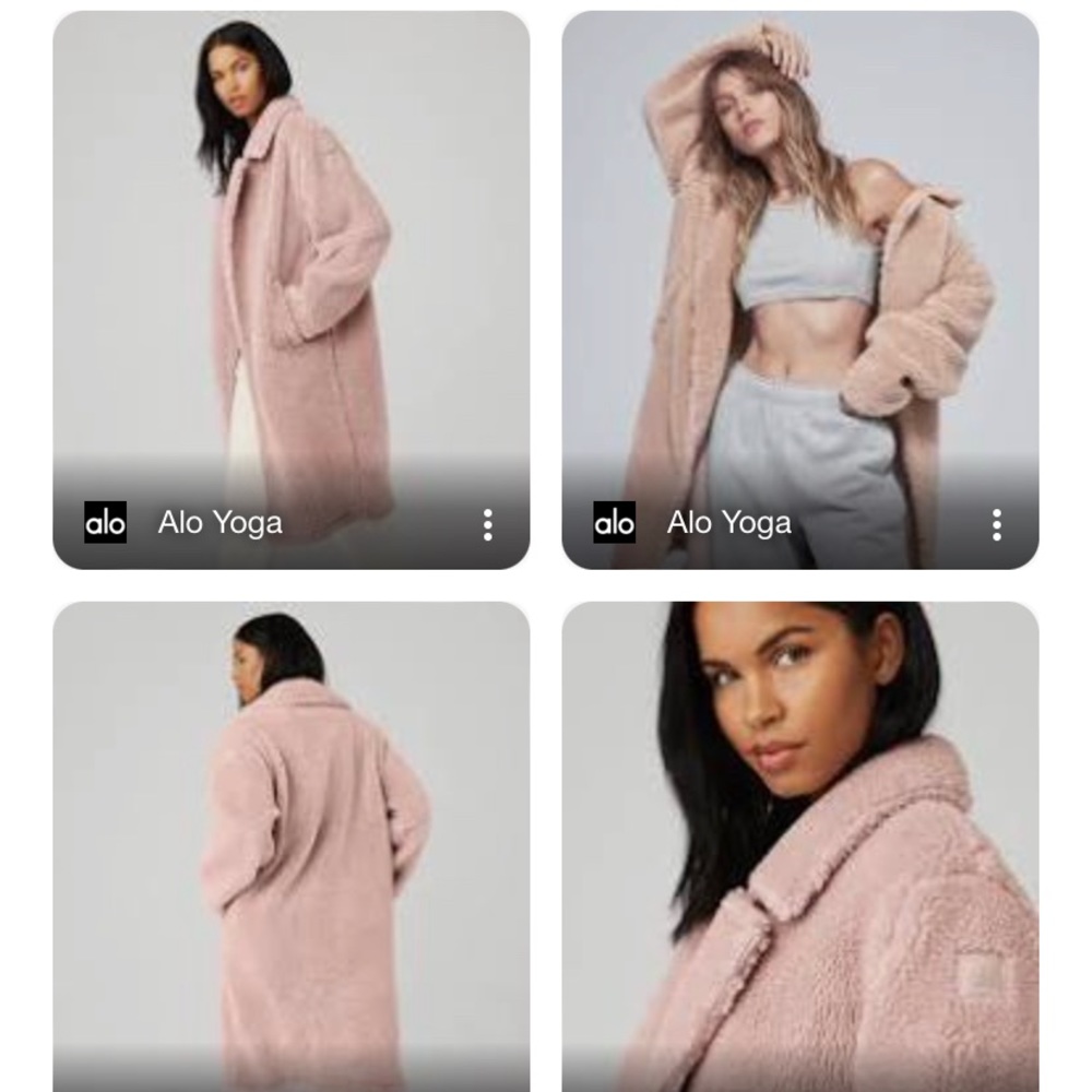 Allo Yoga oversized sherpa trench - Dusty rose, size small